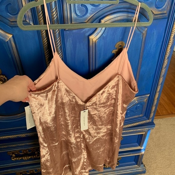 New! TopShop Rose Glitter Slip Dress Sz US 10 - Picture 2 of 4